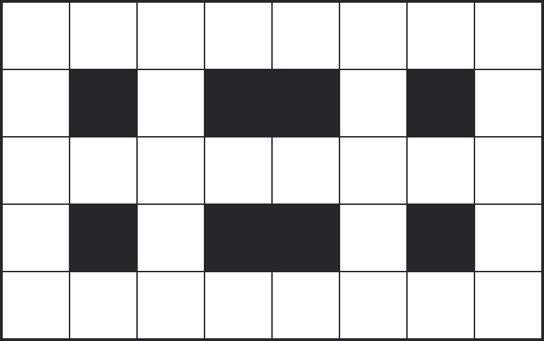 An 8x5 crossword grid